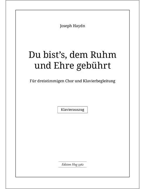 Du bists dem Ruhm und Ehre geb